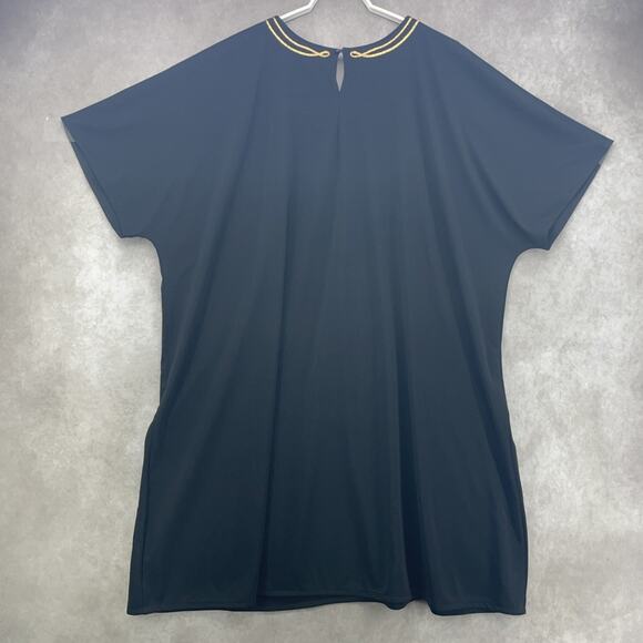 Joan Rivers Dress Womens 3XP Black Gold Embriodered Kaftan Maxi Chic Loungewear - Picture 4 of 5